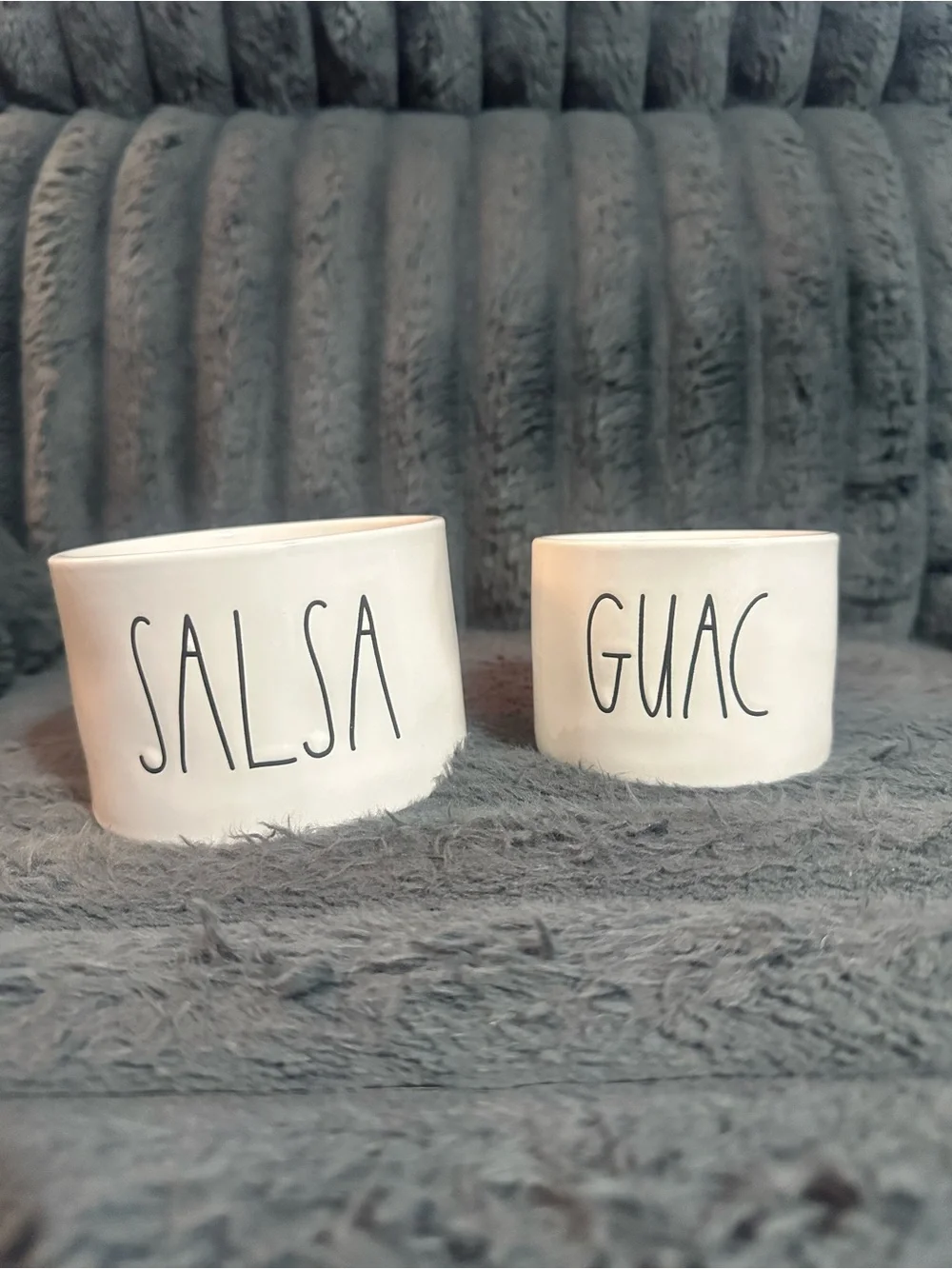 Rae Dunn Salsa & Guac Ceramic Dip Bowls - White
